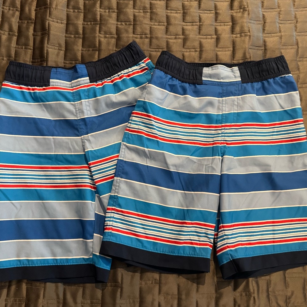 Columbia Kids Striped Shorts - Blue, Red, and Gray